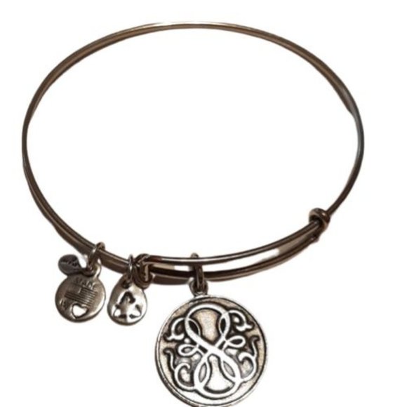 Alex & Ani Celtic Silver Tone Bangle Charm Bracelet - Picture 1 of 3